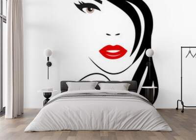 Logo of the Woman with long hair. Wall mural