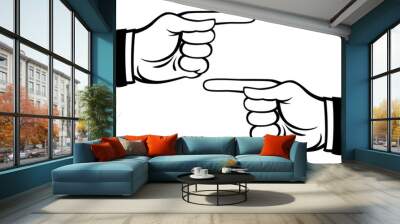 two hands of the human with pointing fingers directed in different directions. index finger icon on white background. vector illustration. Wall mural