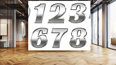 set of chrome number Wall mural