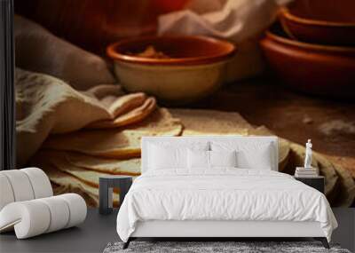 Freshly Baked Traditional Mexican Tortillas  Wall mural