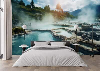 Hot Spring Landscape Wall mural