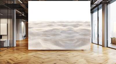 Sand beach texture isolated on white background. Mock up and copy space. Top view. Selective focus. Wall mural