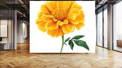 graphic of a yellow marigold flower Wall mural