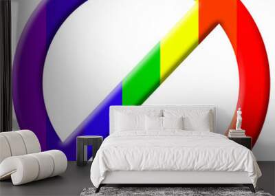 3d render of a symbol on a white background Wall mural