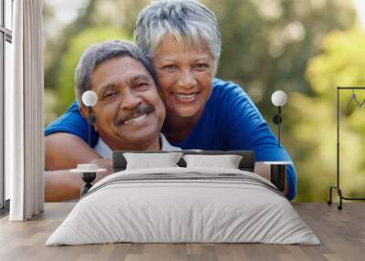 This is what real love looks like. Shot of a loving senior couple enjoying quality time together outdoors. Wall mural