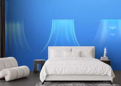 Air flow on a light background. Light effect of fresh purified air. Vector illustration Wall mural