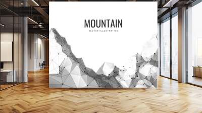 Mountain landscape in digital polygonal style. Vector illustration for a cover or banner. Wall mural