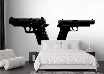 illustration of an background with gun and bullets Wall mural