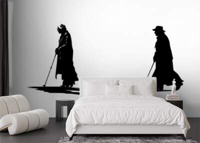 silhouettes of people Wall mural