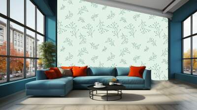 Abstract seamless pattern design with leaves isolated on background. Leaves pattern design. Wall mural