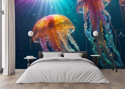 jellyfish in the sea, fish in aquarium, jellyfish in aquarium Wall mural