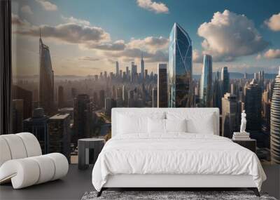 view, city, city skyline Wall mural