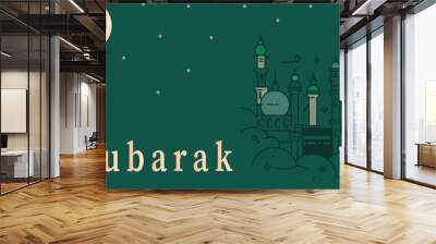 eid mubarak greeting card Wall mural