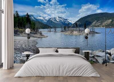 Lake Como Montana in the Spring with the Bitterroot Mountains. Wall mural