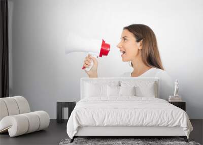 Woman Holding Megaphone Marketing Digital Marketing Concept Wall mural