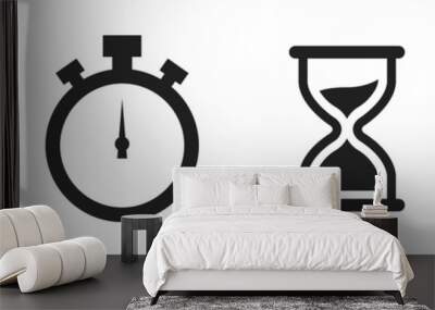  Clock icon set. Set of hourglass icons. Vector isolated illustration. Timer Clock Alarm Sandglass watch collection. EPS 10. Wall mural