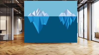 Set of blue iceberg vector icons. Glacier icon. Vector illustration Wall mural