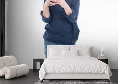 Asian child holding up a trophy Wall mural