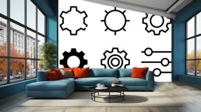 settings icon symbol vector template collection Wall mural