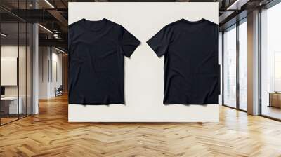 Plain black T-Shirt Template for Mockup Design Wall mural