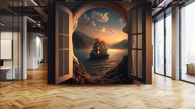 A Rite Of Passage. surreal mystical fantasy artwork Wall mural