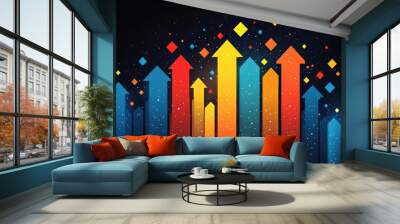 business, economy and global inflation, marketing strategy graphic wallpaper for banking and investment growth Wall mural