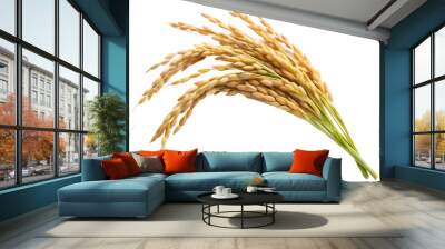 ear of rice isolated on transparent  background  Wall mural