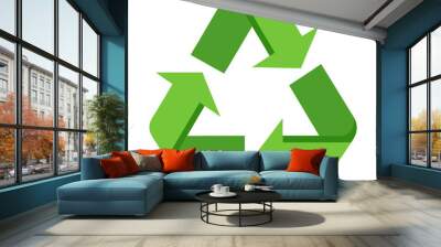 recycle symbol icon isolated on transparent background, recycle icon PNG. Wall mural