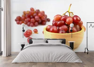 red grapes on white background Wall mural