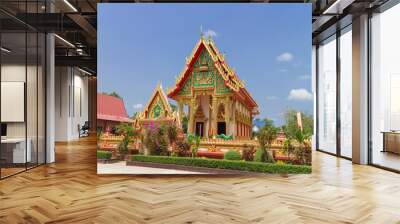 temple with sky background at Wat Himmawan Banphot Wall mural