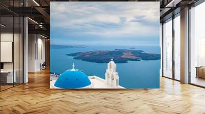 Church at Santorini Island in Greece, one of the most beautiful travel destinations of the world. Wall mural