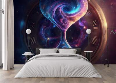 space of space, illustration, hourglass, time is coming digital art Wall mural