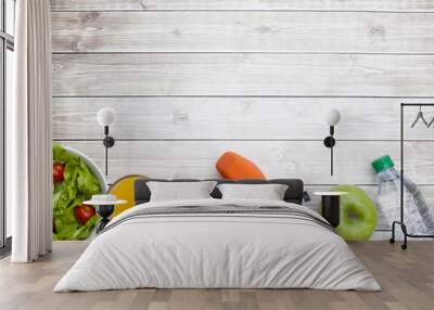 Healthy Diet Fitness Background Wall mural