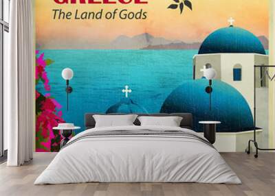 Travel to Greece Poster Wall mural