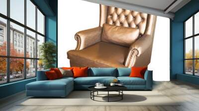 Brown vintage armchair isolated on white background Wall mural