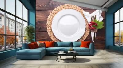 Autumn table setting Wall mural