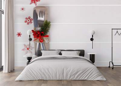 Christmas table setting Wall mural