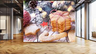 Home made Christmas shortbread cookies Wall mural