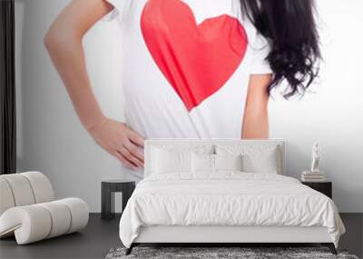 woman with heart Wall mural