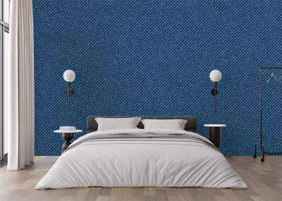 Blue denim pattern texture background vector illustration. Wall mural