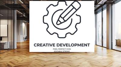 Creative development and graphic design process concept editable stroke outline icon isolated on white background flat vector illustration. Pixel perfect. 64 x 64. Wall mural