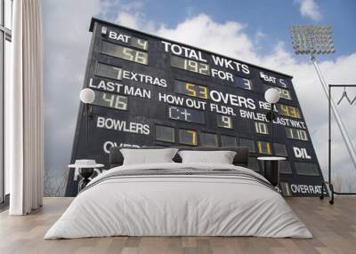 cricket scoreboard and floodlight Wall mural