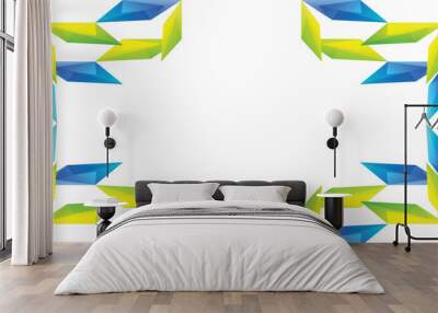 shapes crystal geometric colorful abstract illustration Wall mural