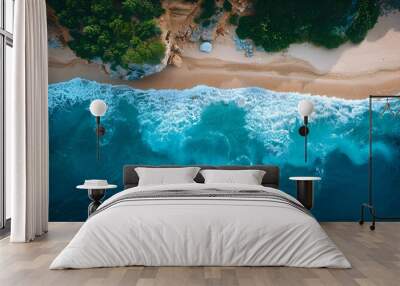 blue beach Wall mural