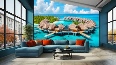 tropical island in the ocean Wall mural