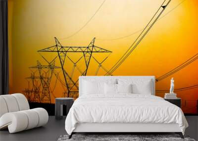 Power Lines Electricity Towers Wall mural