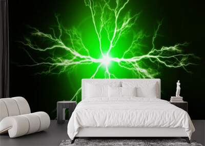 Pure Power and Electricity Green Wall mural