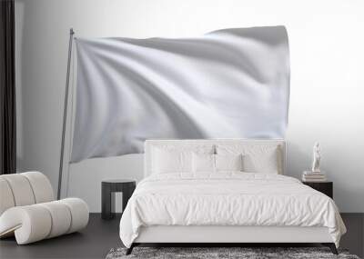 white flag  isolated on transparent or white background, png, mockup Wall mural