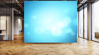 Abstract blue effect background with bokeh Wall mural