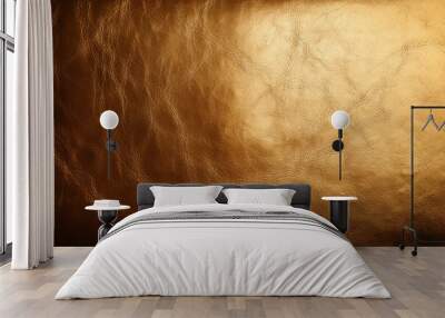 Smooth surface leather of golden color. Generative AI Wall mural